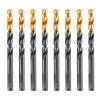 Сверло по металлу, 8,5 мм, HSS-Tin, Golden Tip, 8 шт. Denzel