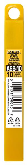 OLFA 9 мм, 10 шт, в пластиковом кейсе, сегментированные лезвия (OL-ASB-10)