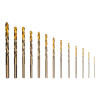 Набор сверл по металлу, 1,5-6,5мм, Р6М5К8-TiN, Golden Tip, 13 шт Denzel