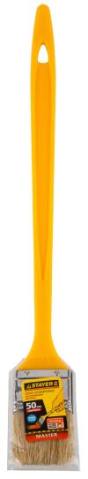 STAYER UNIVERSAL, 50 мм, 2″, щетина светлая натуральная, пластмассовая ручка, все виды ЛКМ, радиаторная кисть (0110-50)