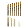 Набор сверл по металлу, 1-10 мм, Р6М5К8-TiN, Golden Tip, 19 шт Denzel