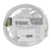 Шнур сетевой Energy Series, ПВС, 1,5 м, 2 x 1,5 мм, с неразборной вилкой, белый, Denzel