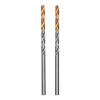 Сверло спиральное по металлу 3,2 x 65 мм, Р6М5, Golden Tip , 2шт. Denzel