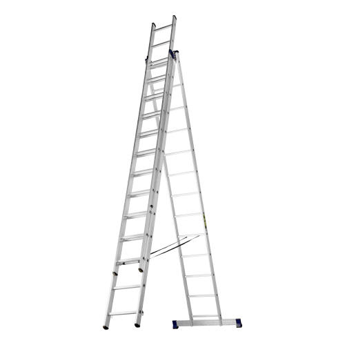 Лестница, 3 х 13 ступеней, алюминиевая, трехсекционная, Сибртех