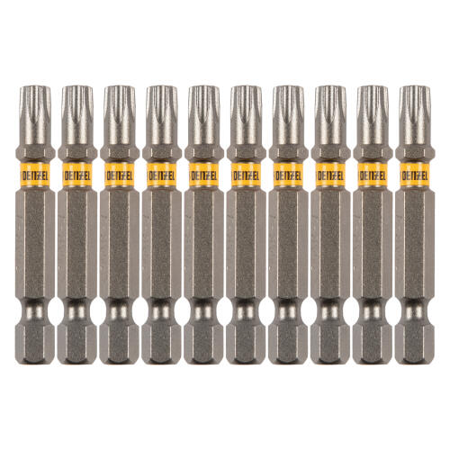 Бита TX 30х50, сталь S2, шестигранный профиль, 10 шт. Е 6,3 Denzel