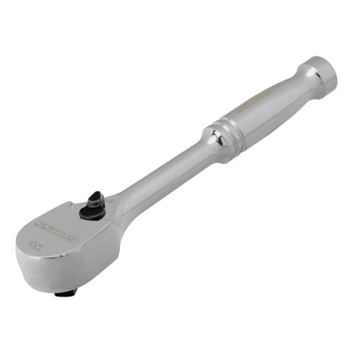 Ключ-трещотка 1/4", CrV, 120 зубьев, цельнометаллический, хром Gross