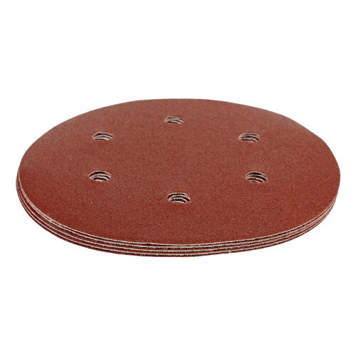 Круг абразивный на ворсовой подложке под "липучку", перфорированный, P 220, 150 мм, 5 шт Matrix