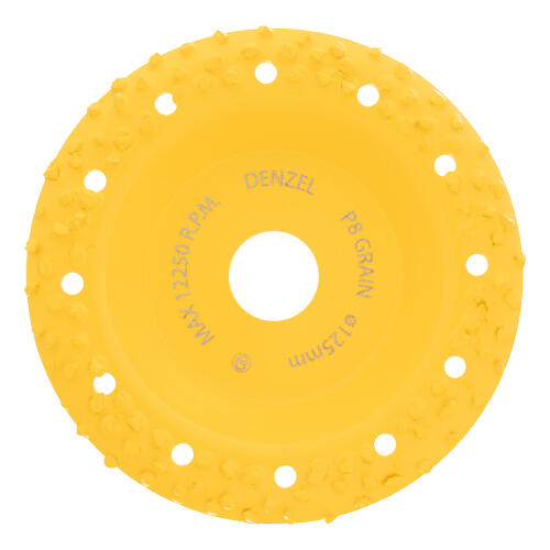 Чашка твёрдосплавная зачистная,125 мм, Наклонная, крупное зерно #8 Denzel