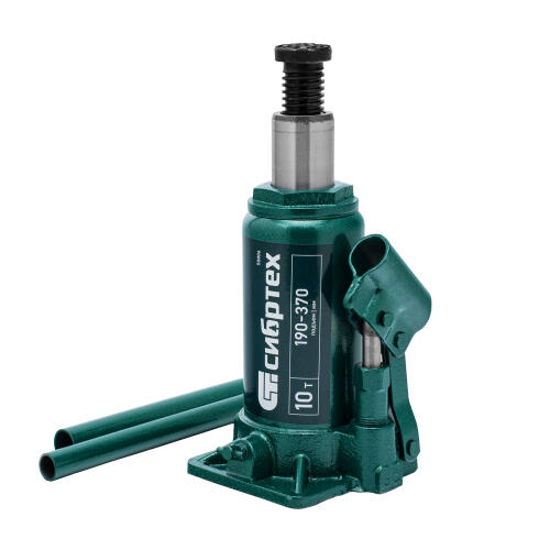 Домкрат гидравлический бутылочный, 10 т, 190-370 мм Сибртех