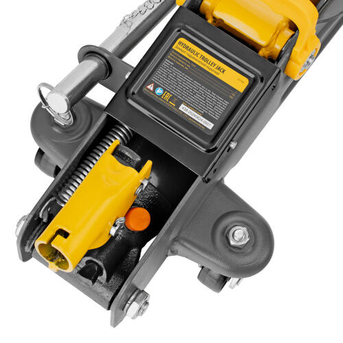 Домкрат гидравлический подкатной с фиксатором, 2 т, 130-330 мм, в кейсе Denzel