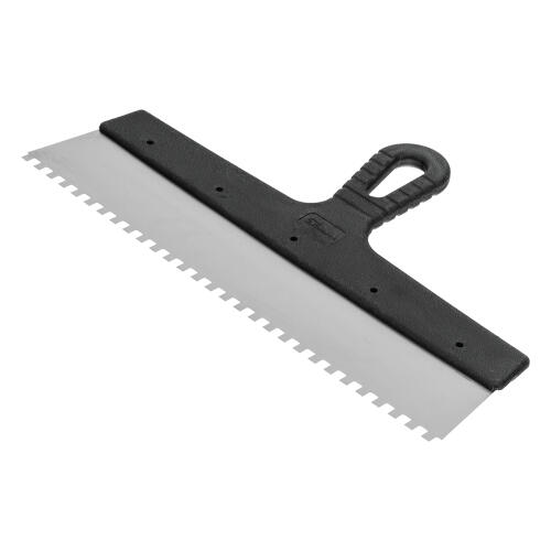 Шпатель  из нержавеющей стали, 350 мм, зуб 6 х 6 мм, пластмассовая ручка Сибртех