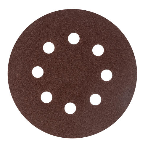 Круг абразивный на ворсовой подложке под "липучку", перфорированный, P 80, 125 мм, 5 шт Сибртех