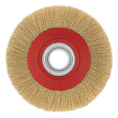 Щетка для точила, 200 мм, посадка 32 мм, плоская, латунированная витая проволока Matrix