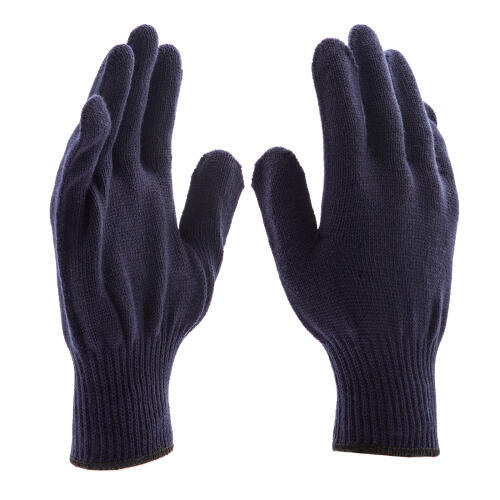 Перчатки трикотажные, акрил, синий, оверлок Сибртех