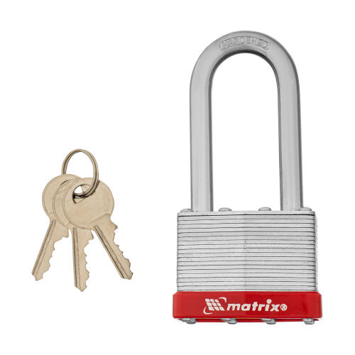 Замок навесной, 50 мм, удлиненная дужка Matrix