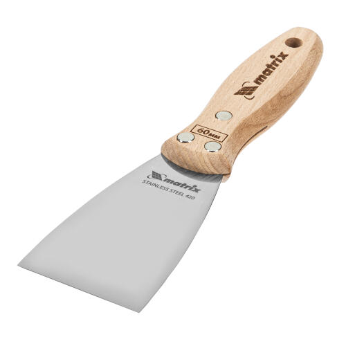 Шпательная лопатка из нержавеющей стали, 60 мм, буковая рукоятка, EFP Matrix