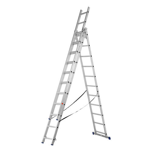 Лестница, 3 х 11 ступеней, алюминиевая, трехсекционная, Сибртех