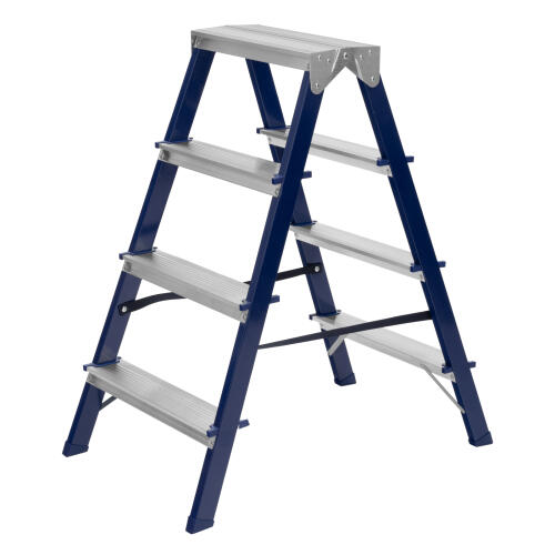 Стремянка двусторонняя 4 ступени, стальная, Сибртех