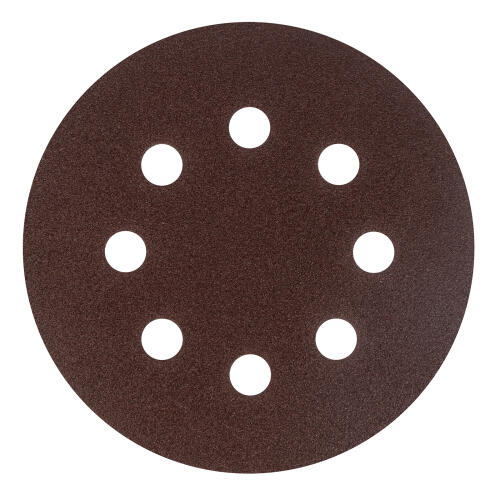 Круг абразивный на ворсовой подложке под "липучку", перфорированный, P 100, 125 мм, 5 шт Сибртех