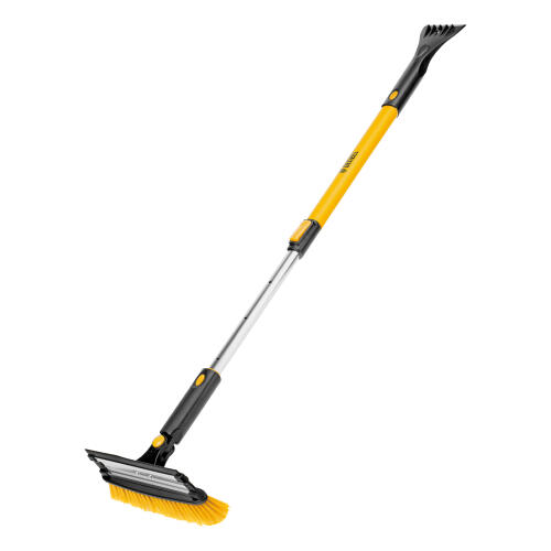 Щетка-сметка для снега со скребком, телескоп, поворотная голова, водосгон, 900-1200 мм Denzel
