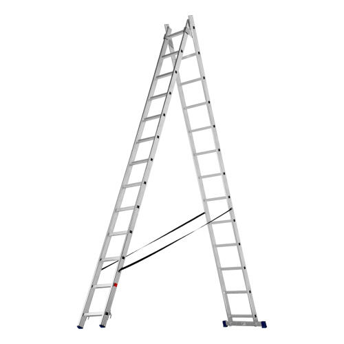 Лестница, 2 х 13 ступеней, алюминиевая, двухсекционная, Сибртех