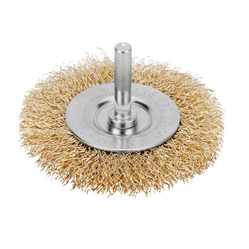 Щетка для дрели, 75 мм, плоская со шпилькой, латунированная витая проволока Matrix